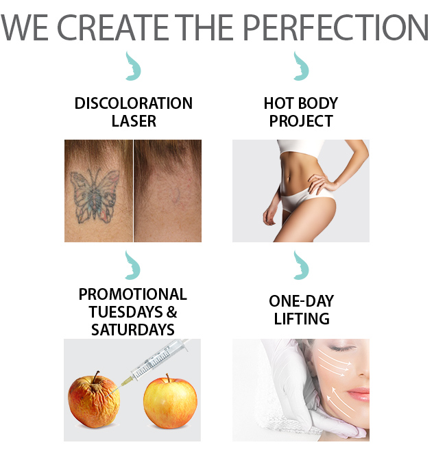 We Create the Perfection/색소 레이져 All in One Lase/핫 바디 프로젝트 Hot Body Project/착한 화요일 & 토요일 Injection Day/원데이 리프팅 One Day Lifting