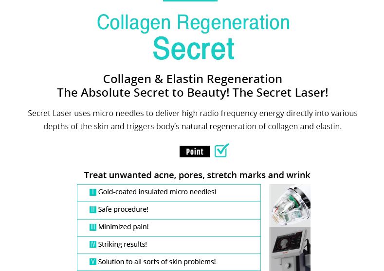 Collagen Regeneration Secret
				Collagen & Elastin Regeneration
				The Absolute Secret to Beauty! The Secret Laser!